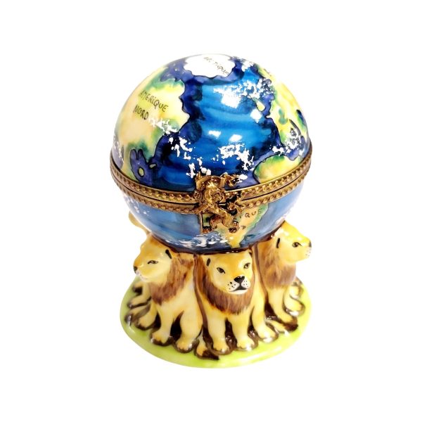 Lions under World Globe For Cheap