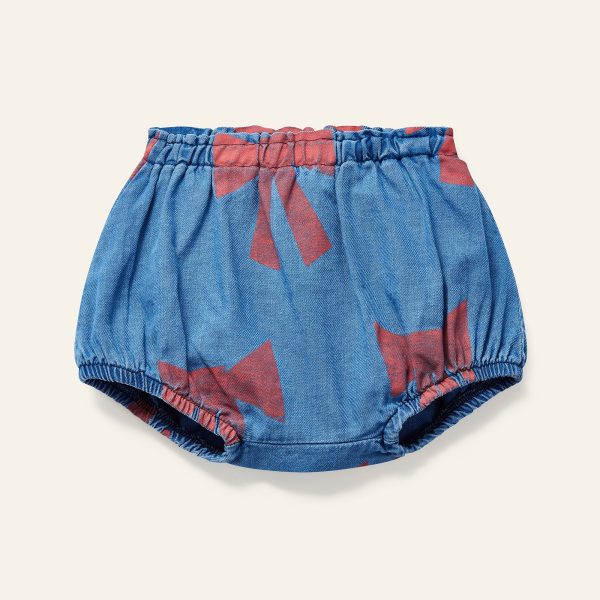 Bows denim bloomers by Wynken Supply