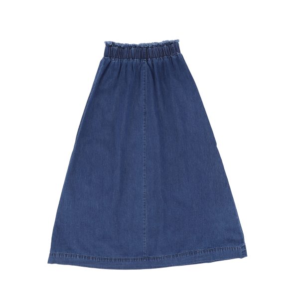 Fringe waist blue denim maxi skirt by Bace Online Sale - Image 2