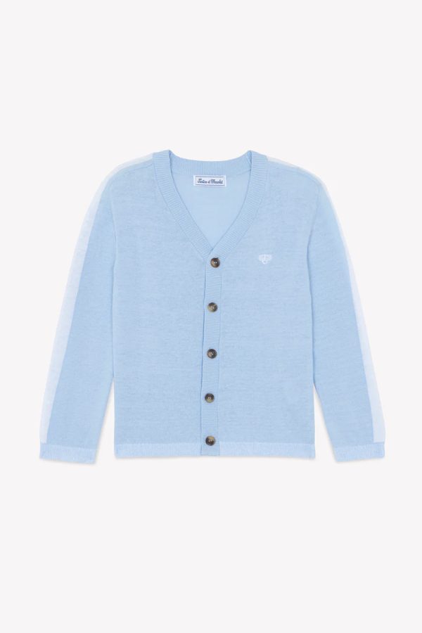 Blue V-neck cardigan by Tartine Et Chocolat Online